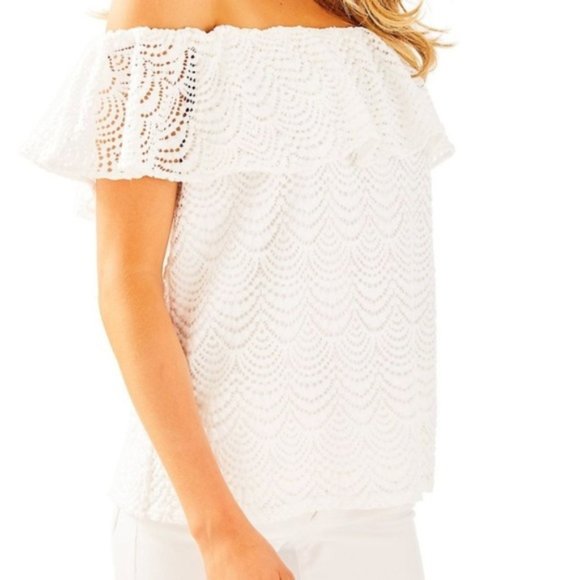 Lilly Pulitzer La Fortuna Lace Off Shoulder Top - Picture 1 of 2